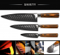 Preview: Wolfblood Zeuß Santoku Damastmesser Küchenmesser LH Lifestyle Kochmesser Damastmesser Set